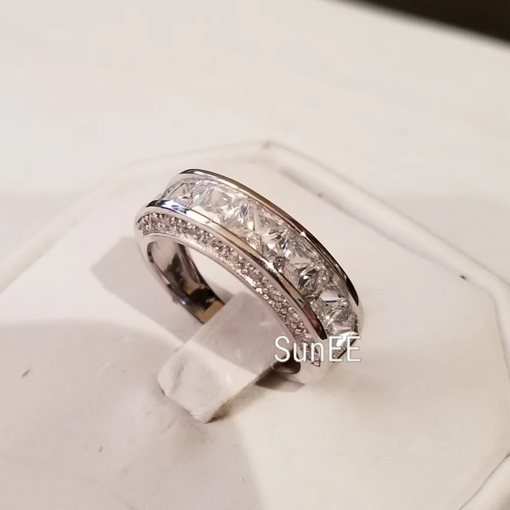 NEW REAL 925 HIS HERS WEDDING BAND RING SET